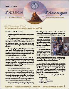 St. Bonaventure Mission Messenger Newsletter Winter 2018