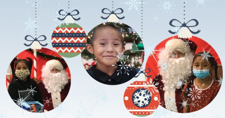 Navajo children and Santa Claus in Christmas Ornaments
